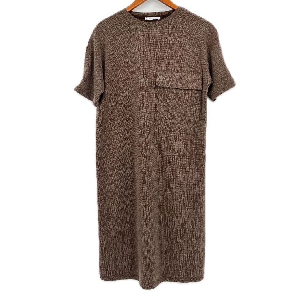 Zara Basic Brown Front Pocket Shift Dress Women's… - image 1
